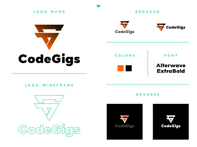 CodeGigs - Logo Design - Branding app branding clean design graphic design illustration logo ui ux vector