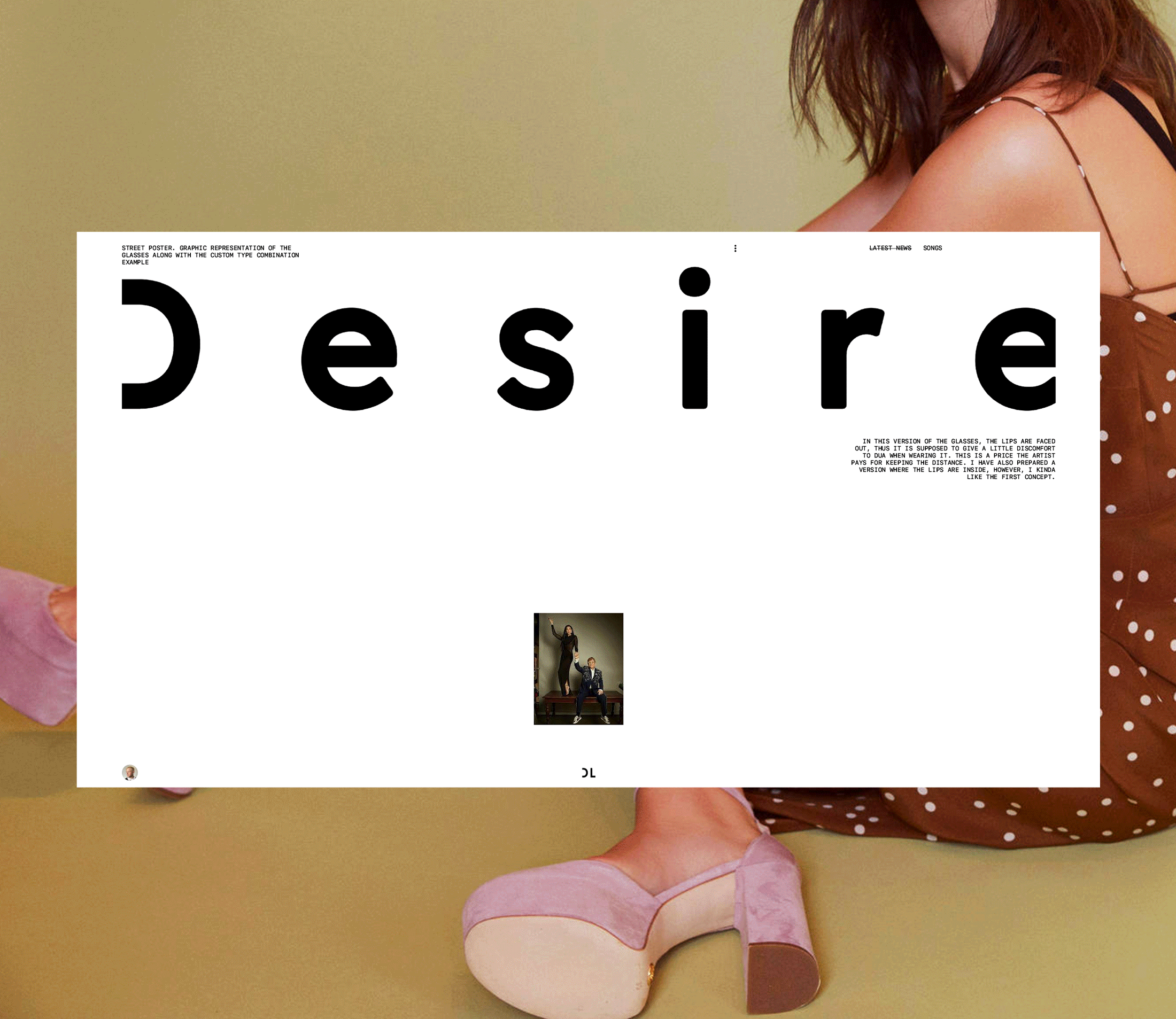 Desire. Glasses concept for Dua Lipa branding homepage landing page motion graphics product website web web design website website design