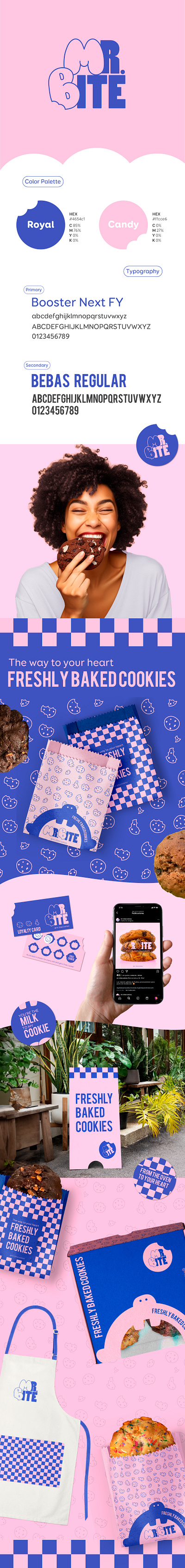 Mr. Bite Cookies - brand identity brand identity brand pattern branding cookie brand cookie pattern cookies graphic design groovy illustration lettering logo logo design mockups pattern photography typography typography selection vintage visual identity