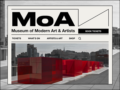 Website for The Museum of Modern Art & Artists black and red brutalism made in figma ui web web design website concept website for the museum
