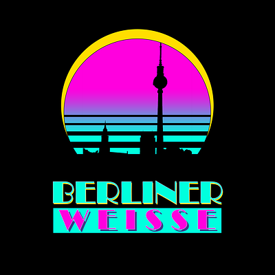 Berliner Weisse - T-Shirt Design (Miami Vice Parody) design logo shirt