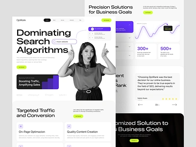 OptiRank - SEO Landing Page analytic b2b business clean design digital marketing homepage insight landing page management marketing seo seo landing page seo website traffic ui web web design website website design