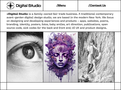 Website for a Digital Studio black and white brutalism design digital studio website html brutalism made in figma ui web web design website concept