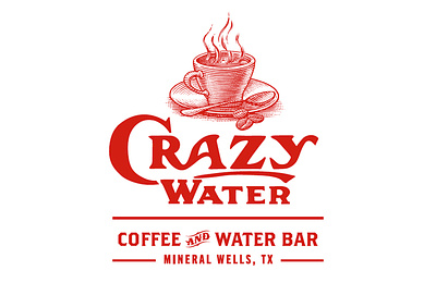 Crazy Water Brandmarks Illustrated by Steven Noble artwork branding design engraving etching illustration ink line art logo pen and ink scratchboard steven noble woodcut