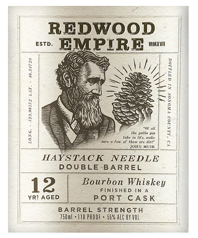 Redwood Empire Haystack Needle by Steven Noble artist artwork design engraving etching illustration illustrator line art linocut logo packaging scratchboard steven noble woodcut