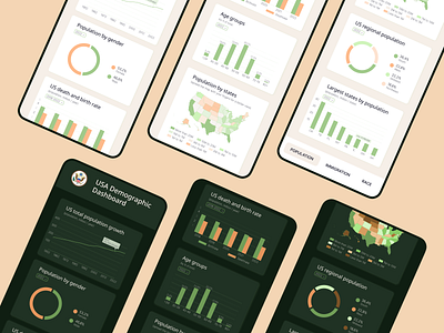 USA Demographic Dashboard dashboard design figma shot ui ux web design