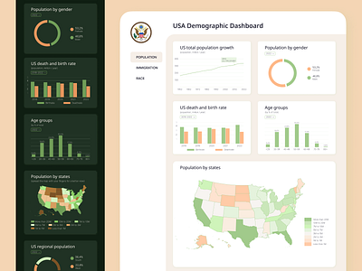 USA Demographic Dashboard dashboard design figma shot ui ux web design