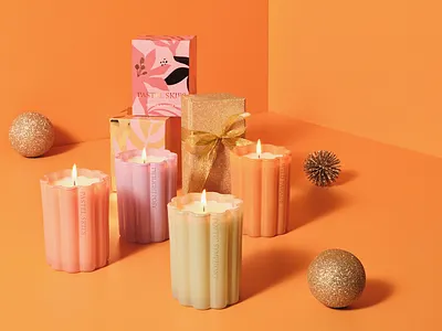 Golden Hour Candle Collection candle candle design design floral graphic design homewares illustration packaging