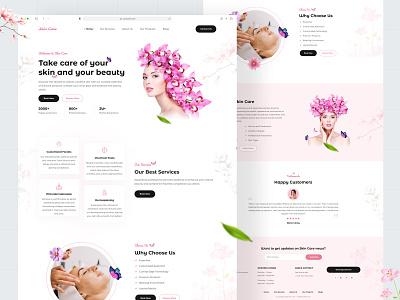 Skin Care Landing Page 🌼 beauty beauty app beauty clinic beauty landing page beauty salon figma girl landing page minimal design skin care landing page skincare spa spa beauty landing page spa landing page treatment ui ux website design