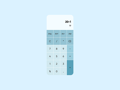 Simple calculator blue calculator dailyui maths numbers symbols