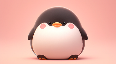 A lovely 3d penguin dall e