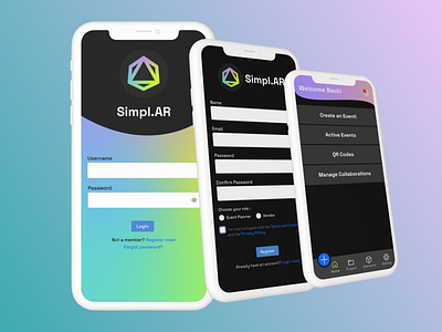 📱 Simple.AR Mobile App ( Virtual Event Planner ) 3d graphic design ui