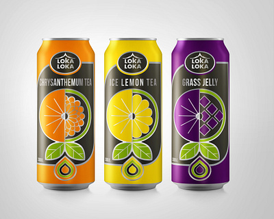 Flavored tea can labels branding graphic design illustration label