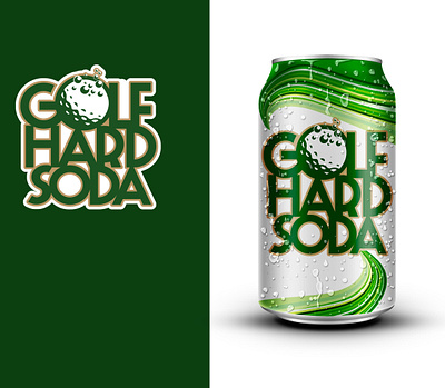 Golf hard soda branding graphic design label