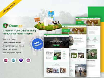Creamon - Cow Dairy Farming WordPress Theme organic store