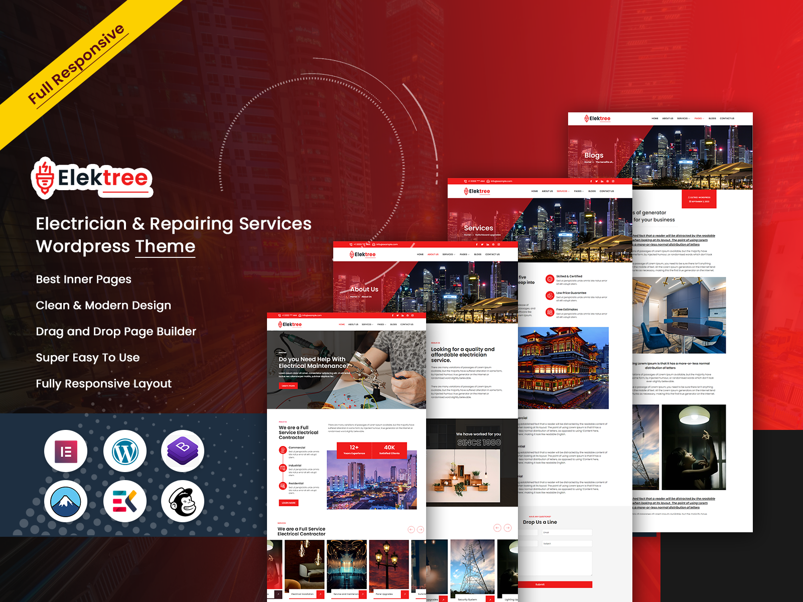 Elektree - Electrician & Repairing WordPress Theme maintenance