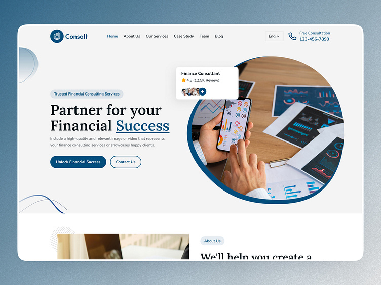 Finance Consulting Agency Landing Page by Ruhul Amin for FleexStudio