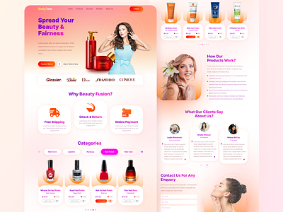 Beauty Products Website Design beauty product website beauty website design best designer best website design creative web design ecommerce website figma web design illustration natural beauty products shopify shopify website design ui ux design unique web design web design web designer website website design website for shop