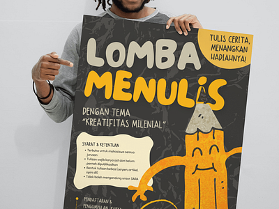 Poster Lomba Menulis acara advetising canva college design event fun kampus lomba menulis menulis poster school sekolah template writing