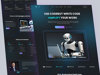 Ai Website landing page design 2023 ai habib landing page minimal trend ui uiux website website design