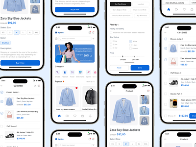 Kynlee - Ecommerce App brand cart clean clothes e commerce ecommerce ecommerce app fashion marketplace mobile app online shop online store price shop shopify shopify store shopping store ui ui design