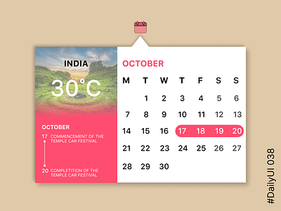 DailyUI 038 - Calendar branding graphic design ui