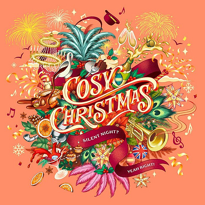 The Cosy Club at Christmas X Jyotirmayee Patra christmas design flowers lettering restaurant typography