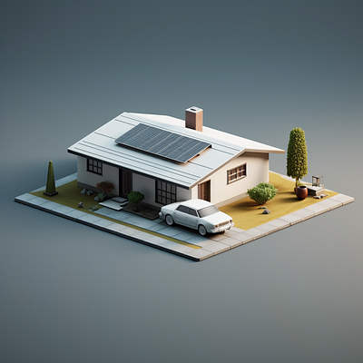 A 3D house model dall e