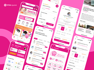 Viva Apotek: Medic Health App app branding chat design fuchsia graphic design health home illustration logo medicine mobile pink ui ux vector