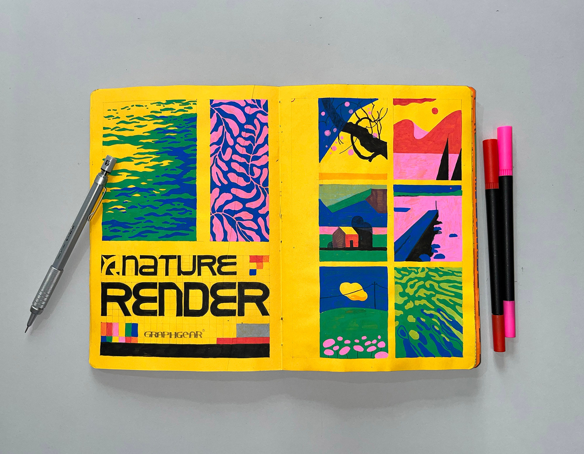 ✨Sketchbook - 2023✨ abstract art design drawing illustration posca sajid sketchbook