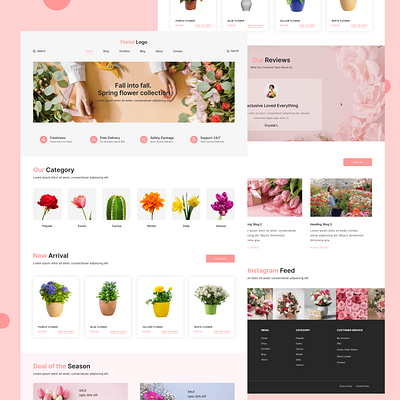 eCommerce web UI/UX design for Flowers branding ecommerce product responsive seamless navigation seo friendly template ui wix wix studio