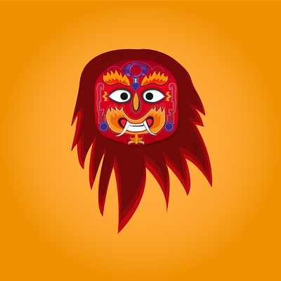 Indra jatra Mukhauta evil illustration indrajatra mukhauta nepali festival vector