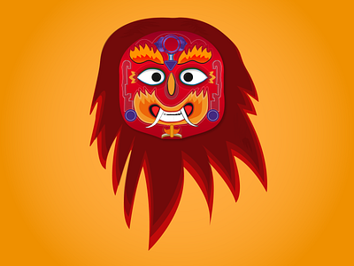Indra jatra Mukhauta evil illustration indrajatra mukhauta nepali festival vector