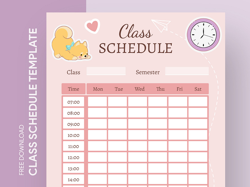 Timetable designs, themes, templates and downloadable graphic elements ...
