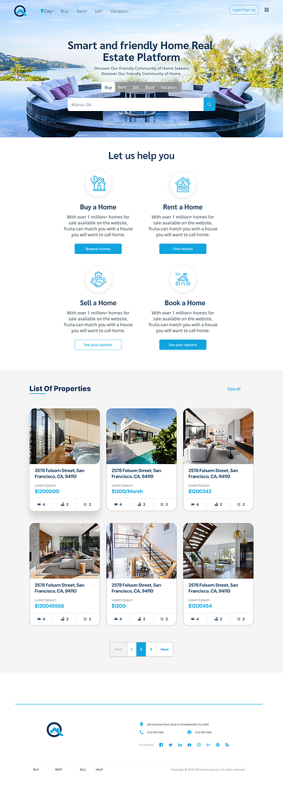 Landing page for a home real estate platform 3d animation graphic design logo motion graphics ui