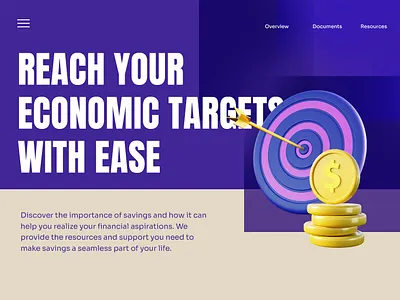 Landing Page with 3d Finance Icon 3d 3d illustration 3d scene brand identity branding design graphic design illustration landingpage ui uidesign webdesign website