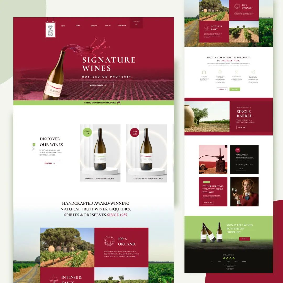 Talamingo wine website design by Ui_bakester satti on Dribbble
