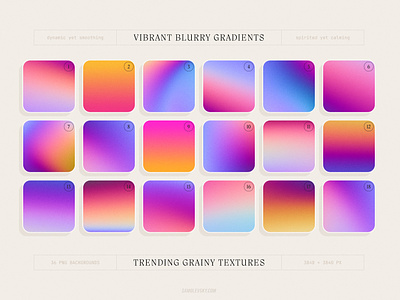 Grainy shapes and blurry gradients