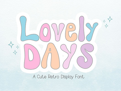 Lovely Days : A Cute Retro Display Font cute fonts decorate font display font font groovy font hand writing font handwritten font kids font lovely font retro font