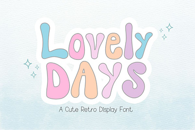 Lovely Days : A Cute Retro Display Font cute fonts decorate font display font font groovy font hand writing font handwritten font kids font lovely font retro font