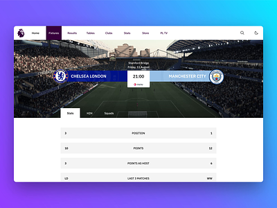 Premier League - fixtures page concept animation clean concept design fixture football premier league soccer stats ui web web design