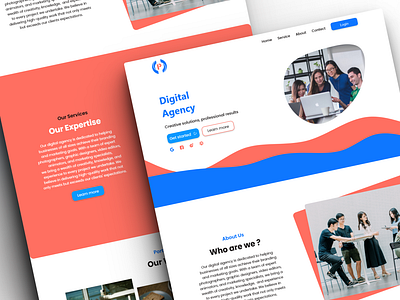 Digital Agency Landing Page app design branding design graphic design illustration logo ui uiux ux vector