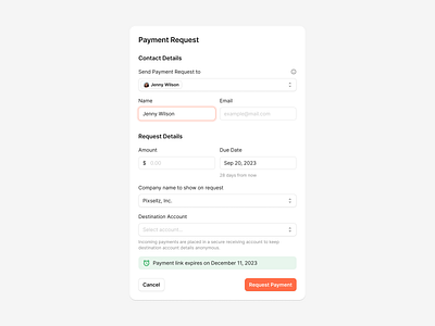 Payment Request Form By Pixsellz On Dribbble