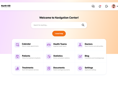 Healthcare clinic admin admin healthcare medtech navigation ui uxui web design