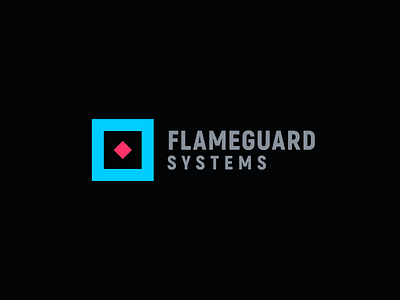 Flameguard Systems brand identity branding design emblem fire fire protection systems flameguard systems framework geometric graphic design icon identity isolation logo logotype mark rhombus simple square symbol