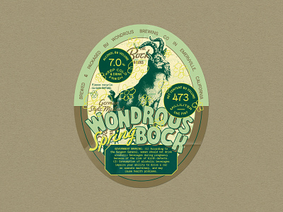 Spring Bock beer brand beer branding beer label bock beer branding emeryville graphic design illustration illustrator label design type typography wondrous brewing