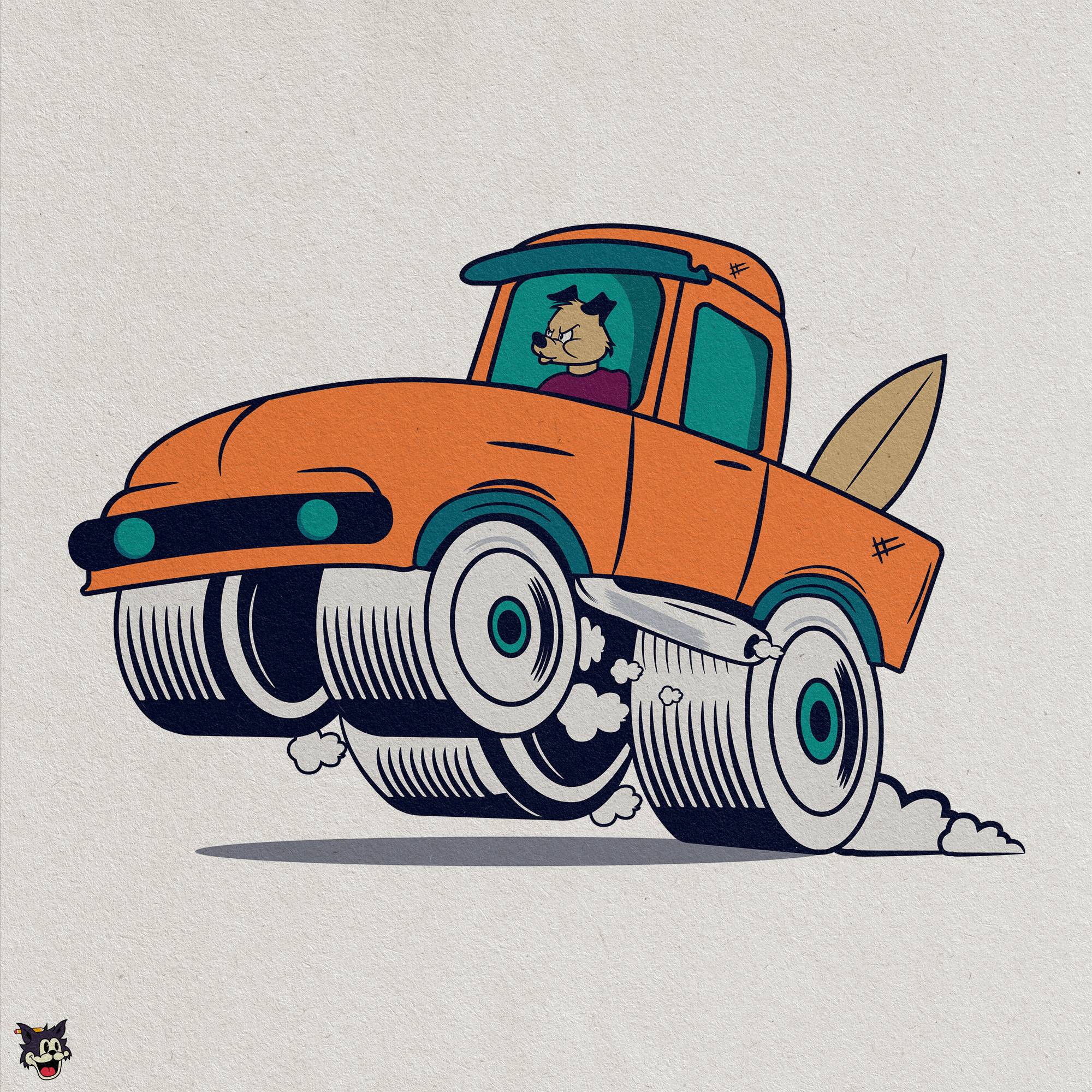 Driving dog car cartoon design dog illustration