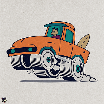 Driving dog car cartoon design dog illustration