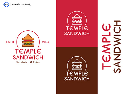 Temple Sandwich | Modern Line Art Logo 2d branding design fastfood flat graphic design illustration lineart logo modern restaurant vector
