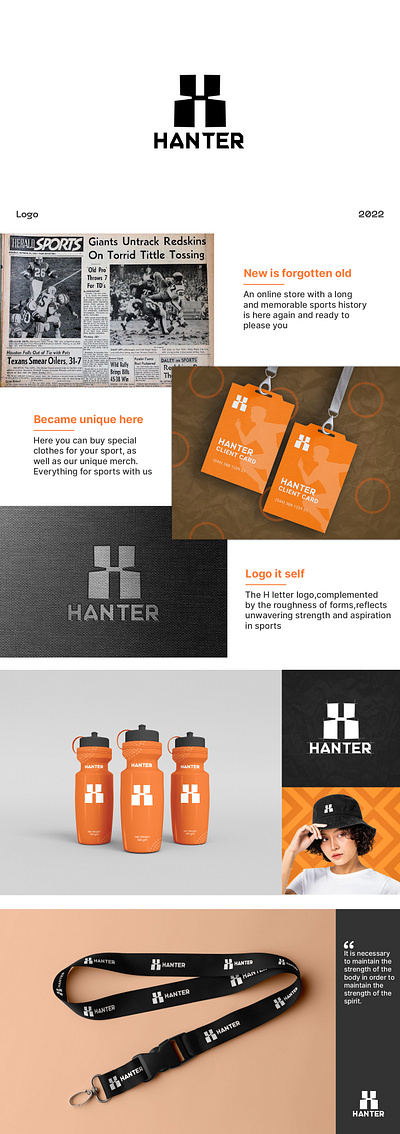 Logo for sport brand Hanter branding graphic design h logo logo logo design logo letter logo sport simple logo sport